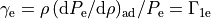\gamma_\mathrm{e}=\rho\,(\mathrm{d}P_\mathrm{e}/\mathrm{d}\rho)_\mathrm{ad}/P_\mathrm{e}=\Gamma_\mathrm{1e}